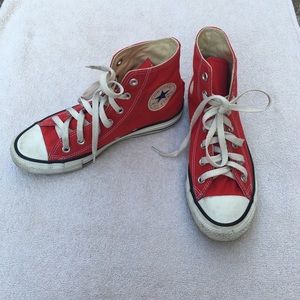 Red high top converse